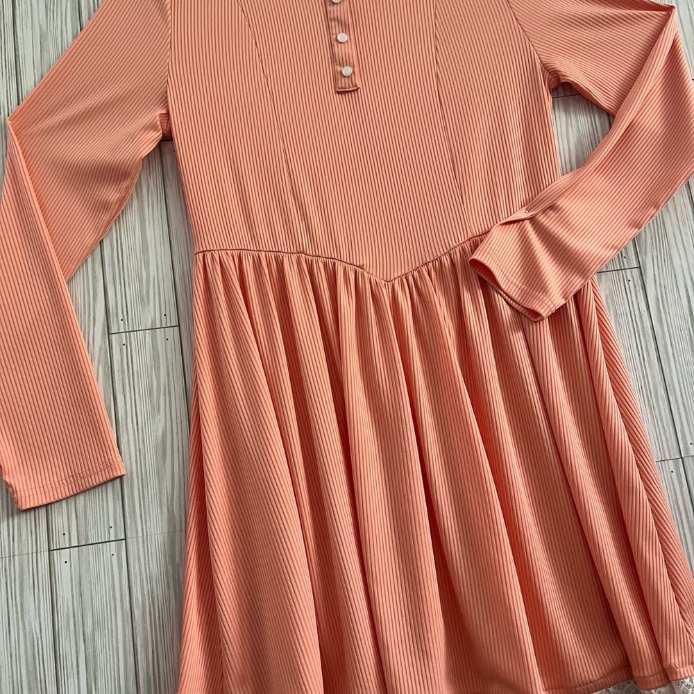Peach Long Sleeve Dress